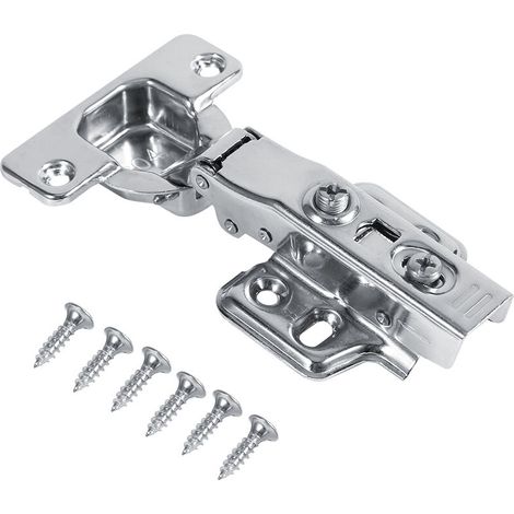 Charnières Hydrauliques en Acier Inoxydable pour Portes d'Armoire, Placard et Rangement (Recouvrement Total)
