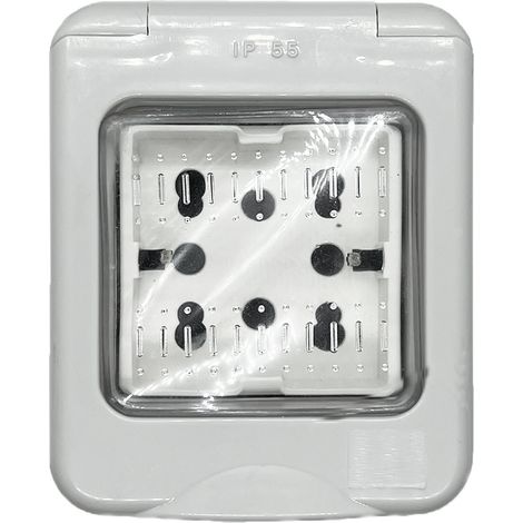 Contenitore con presa multistandard, 2 moduli, IP55 - 4Box Externa IP55 4B.IP55.H21
