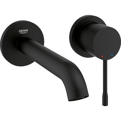Robinet mural à deux trous pour essence – Sortie 183 mm – Finition noir phantom – Débit 5 l/min – Mousseur réglable GROHE AquaGuide