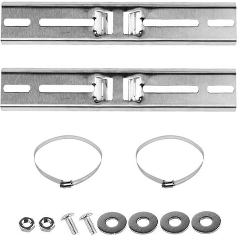 Kit de montage pour poteau de 40 cm, supports en acier inoxydable avec pince réglable de 200 mm pour boîte de jonction étanche, boîtier électrique (2 pièces) (1/5)