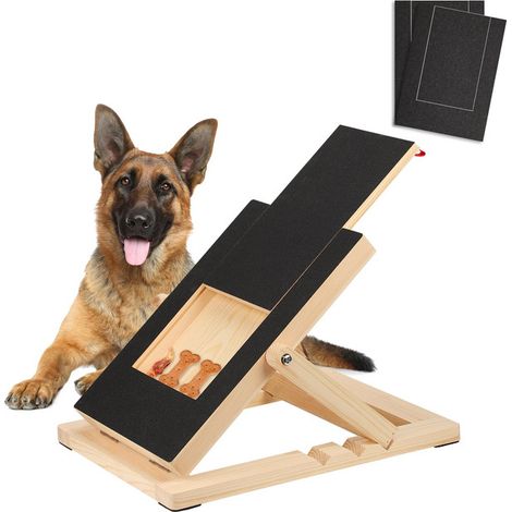 Gratte-ongles pour chien avec tiroir de friandises réglable en hauteur et papier de verre remplaçable pour coupe des griffes (1/5)