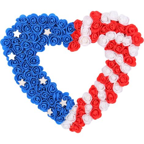 Couronne de rose en polyuréthane à suspendre sur une porte - Couronne de famille - Décoration murale - Couronne patriotique (1/3)