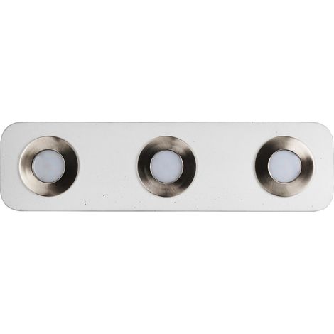 Plafonnier en Béton Blanc Design Rectangulaire 3 Spots COOL (1/2)