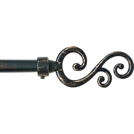 Bastone Tenda Ferro Estendibile 120-210 Asta Scorritenda modello Spirali - Nero Oro