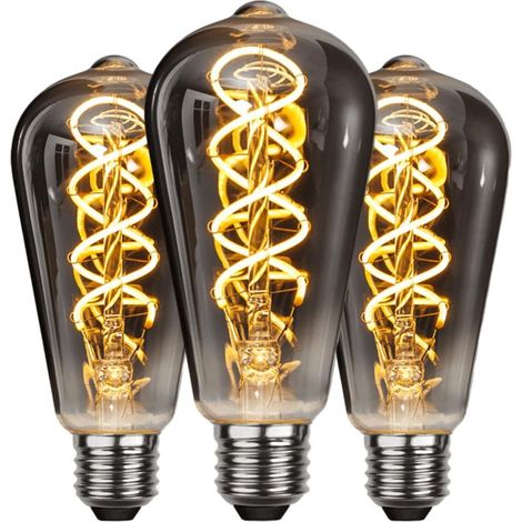 Ampoule LED E27 Vintage, Économie d'énergie, de Style Industriel, Ampoule E27 Lampe Décorative Rétro Antique, 4W pour Chambre Restaurant Café Bar Bistro, Filament Jaune, 3 Pièces (1/5)