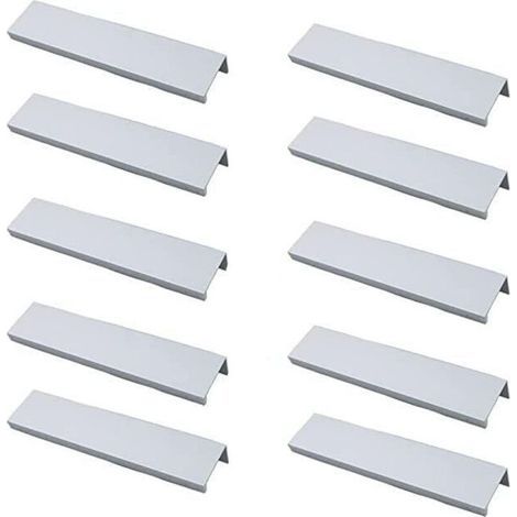 (Weiß) 10er-Pack schwarze Griffe, schwarze Möbelgriffe – unsichtbare Griffe, schwarze Küchenschrankgriffe, Möbelgriffe aus mattschwarzer Aluminiumlegierung, 128 mm Lochabstand (1/4)