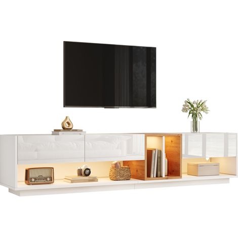 TV-Schrank ,TV Board Lowboard Fernseher Schrank LED Beleuchtung App Steuerung Hochglanz Oberfläche Wohnzimmer Schrank Spanplatte (1/5)