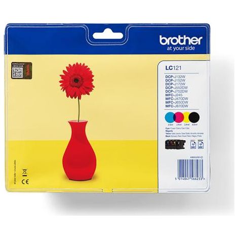 Cartouche d'encre BROTHER LC-121 - Noir, Magenta, Cyan, Jaune - Jet d'encre - Pack de 1