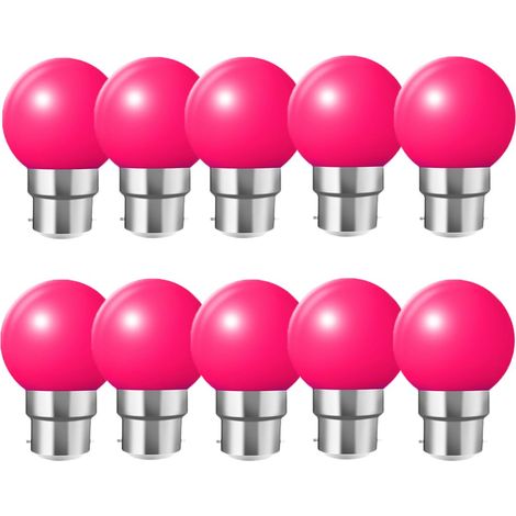 Ampoule LED Couleur B22 2W équivalente 20W 180LM AC 220V-240V B22 Baïonnette Ampoules Guirlande Couleur LED Ampoules Multicolore pour Maison Bar Fête Décoration d'ambiance - Lot de 10 (1/5)