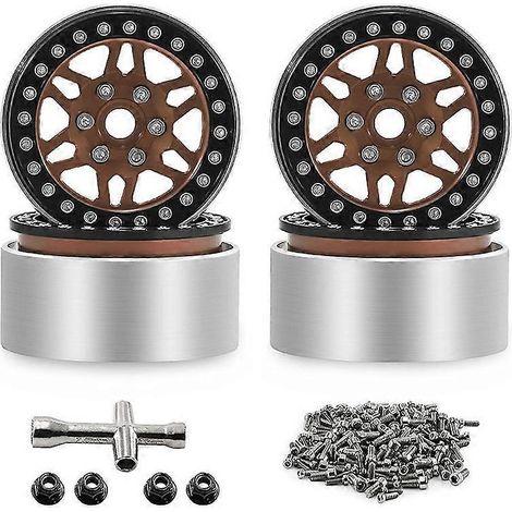 Roues en alliage métallique de 1,9 pouce pour véhicules tout-terrain (Rock Crawlers) Roue D389 pour SCX10 TRX4 90046 D90 Bronze( ) (1/5)