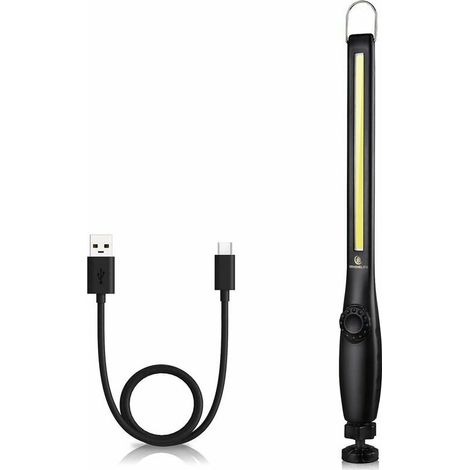 Lampe de travail à LED - lampe d'atelier torche Lampes d'inspection COB Lampe de camping avec 750 lumens, magnétique pour réparation automobile, atelier, maison, camping, éclairage de secours