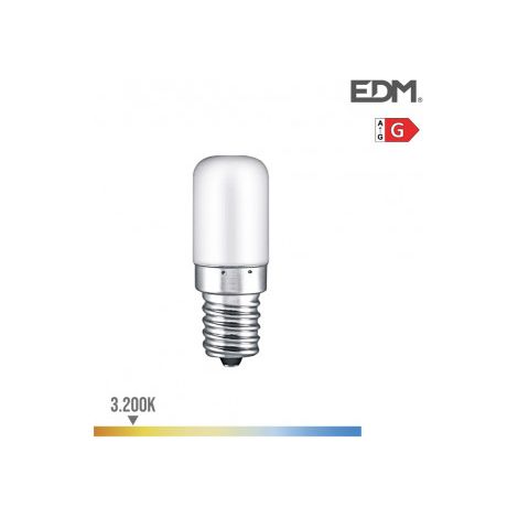 Bombilla LED EDM Pebetero Tubular E14 1,8W 130lm 3200K Luz Cálida Ø1,8x4,8cm