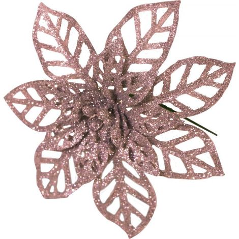 PICK GLITTER STELLA DI NATALE ROSA GOLD 16 CM