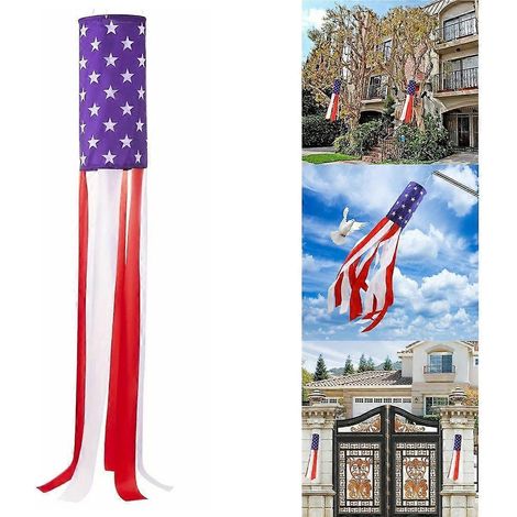 Manche à air drapeau américain de 40 pouces, étoile et rayures, décorations patriotiques américaines (1/4)