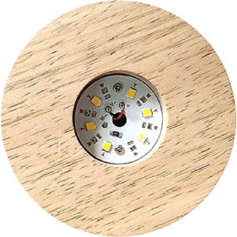 Présentoir lumineux en bois avec éclairage LED pour objets d'art en cristal, verre et résine 3D. Socle lumineux à piles. (1/5)