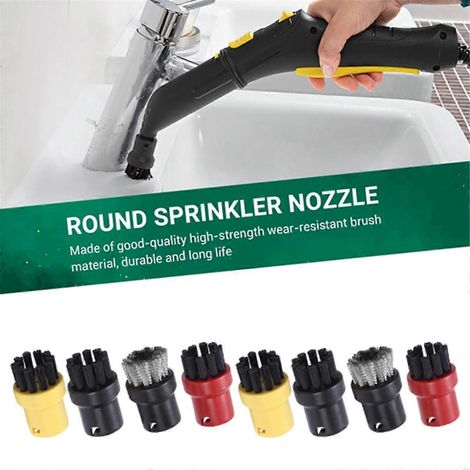 Lot de 8 brosses rondes pour nettoyeur vapeur (1/5)