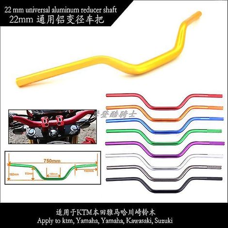 Réducteur de poignée universel 7/8" 22 mm pour guidon de moto KTM, Honda, Yamaha, Kawasaki, Suzuki (argent) (1/5)