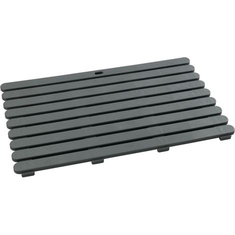 Tapis de bain antidérapant en plastique 80x50cm – Pour douche, sauna et piscine – Couleur grise – Sécurité optimale sur surfaces humides