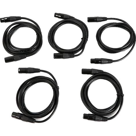 Cables DMX, XLR de 5 pines, transmisión de señal fiable, 5 unidades, 1 m (1/2)