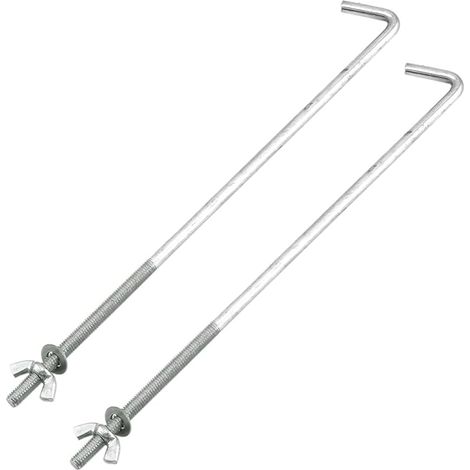 2 Pieces J-Crochet Kit Fixation Batterie Vis, Maintien De Batterie Réglable Voiture Universelle, Boulons Crochet En J Retenant La Batterie, Accessoire Protection Universel Pour Auto(6x23cm)
