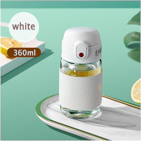 Gobelet en verre portable avec paille et graduation, grande capacité, pour garçons et filles. (1/3)