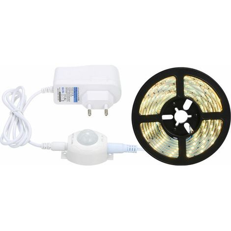 EASYCOMFORT Ruban LED Blanc Chaud 3000K Étanche avec Capteur de Mouvement, Flexible pour Éclairage Sous Meuble et Armoire, Cuisine, Chambre - Prise UE (1/5)