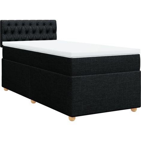 Maison Exclusive - Letto a Molle con Materasso Nero Singolo in Tessuto