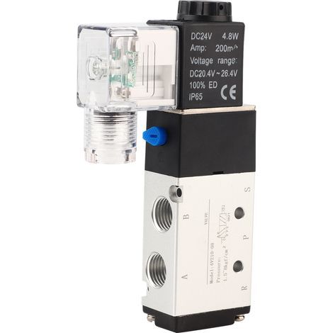 Electrovanne Pneumatique 4V210-08 5/2, Commande 24V DC, Valve à Solénoïde pour Air Comprimé (1/5)