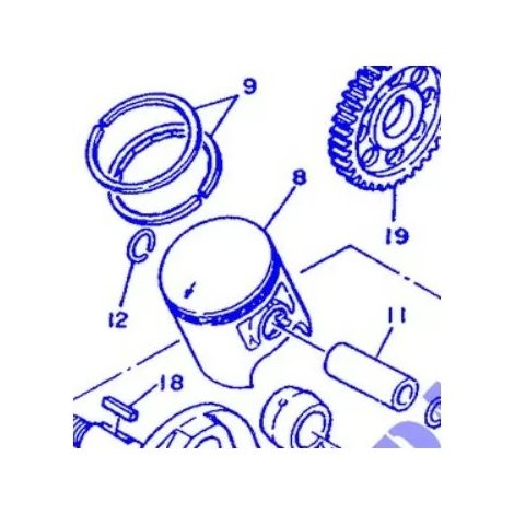 Yamaha 3XP-11631-01-A0 Pistón WR200 DT200 91-96