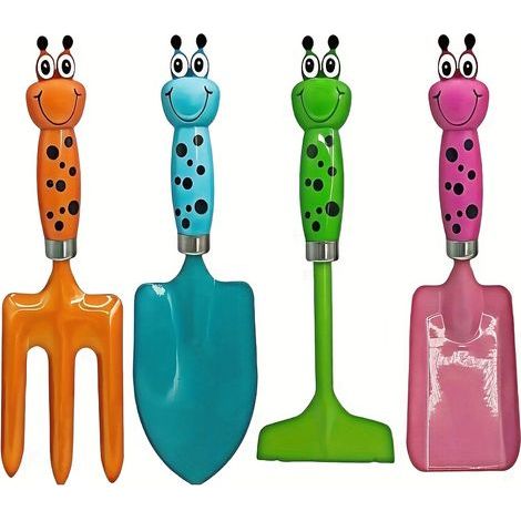 Ensemble d'outils de jardinage 4 pièces : pelle d'extérieur, pelle à pots de fleurs et ensemble d'outils pour planter des légumes. (1/5)