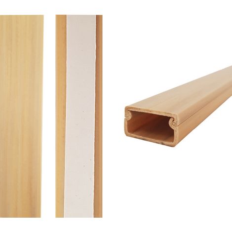 Moldura eléctrica adhesiva de 2 m, 19x11 mm, madera clara - Edm