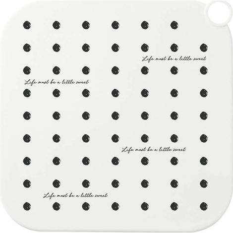 Coprilavandino in silicone – scarico a pavimento – cucina/bagno – alfabeto/pois/cactus – 20x20x0,2cm – modello 785