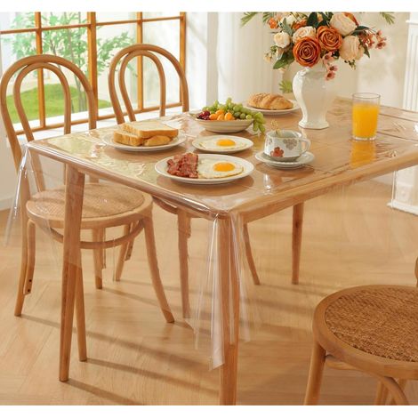 Tischfolie transparent abwaschbar 140x240cm, 0.13mm stark, PVC Tischschutz