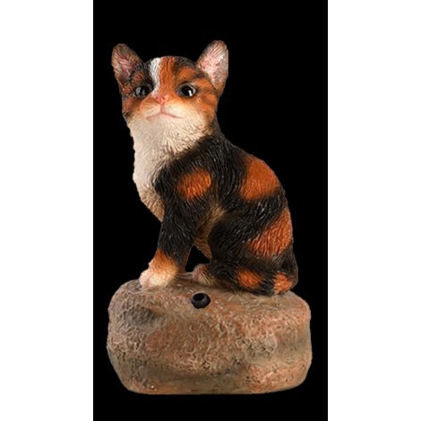 Figurine de chaton sonore avec détecteur de mouvement - Marron - H 11,8 cm - Livraison gratuite