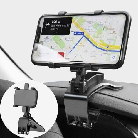 Support de téléphone voiture rotatif à 360°, tableau de bord pour smartphones de 4 à 7 pouces, pratique pour GPS (1/5)
