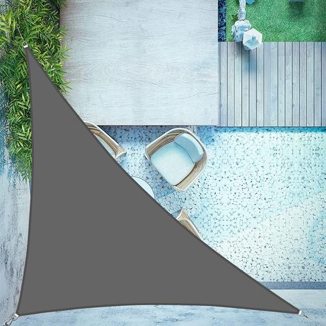 Dreieckiges Sonnensegel, 3 x 3 x 4,3 m, Schattentuch, wasserdichte Markise, PES, 95 % UV-Schutz, für Garten, Außenterrasse, Anthrazit (1/4)