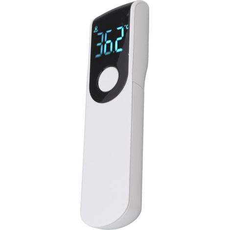 Thermomètre frontal numérique portable sans contact à infrarouge, blanc, pour hôtels et domicile. (1/5)