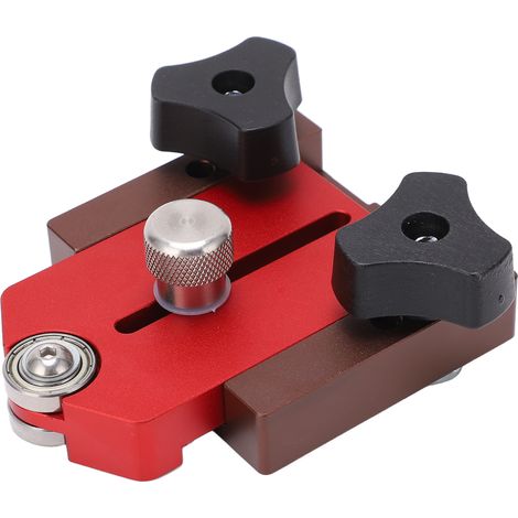 Guide de coupe pour scie à table, butée arrière rouge et noire en alliage d'aluminium, limiteur portable pour menuiserie (1/5)