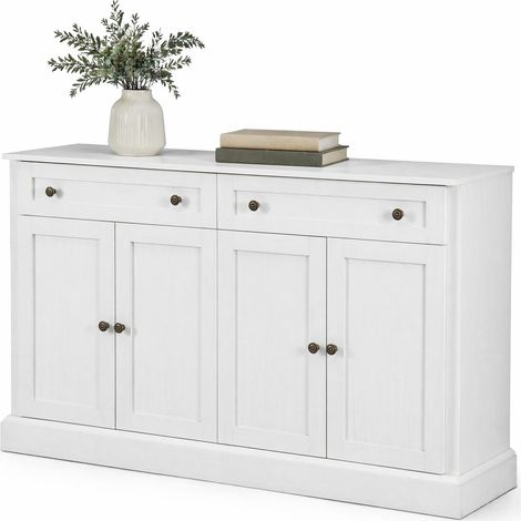 Madia grande con 4 ante e 2 cassetti 150 x 40 x 86 cm bianco antico HOMVRA (1/5)