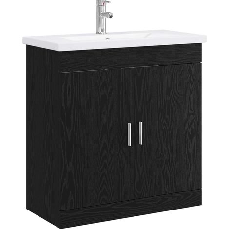 Badezimmermöbel-Set Schwarze Eiche 81 x 40 x 84,5 cm vidaXL (1/5)