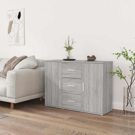 vidaXL Sideboard Grau Sonoma 91x29,5x65 cm Holzwerkstoff (1/5)