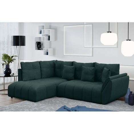 AX LIVING Ecksofa mit Schlaffunktion Corleone L Sofa Grün 268 cm