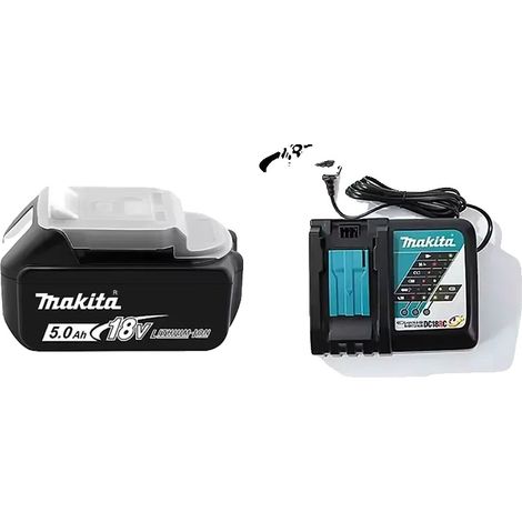 Batterie d'outil sans fil, 18V Lithium-ion, capacité de 6000mAh, Makita 5AhX1 ChargX1 (1/2)