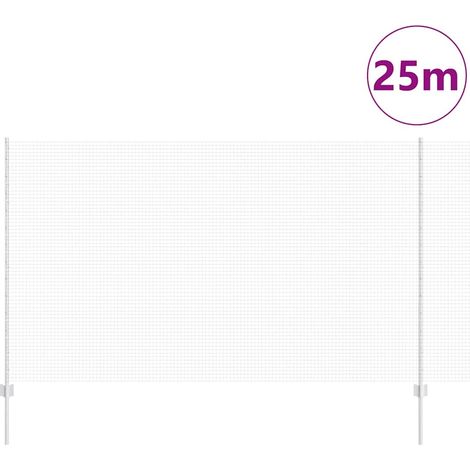 Maison Exclusive - Schweißdrahtzaun mit Pfosten 25 x 1,4 m (B x H
