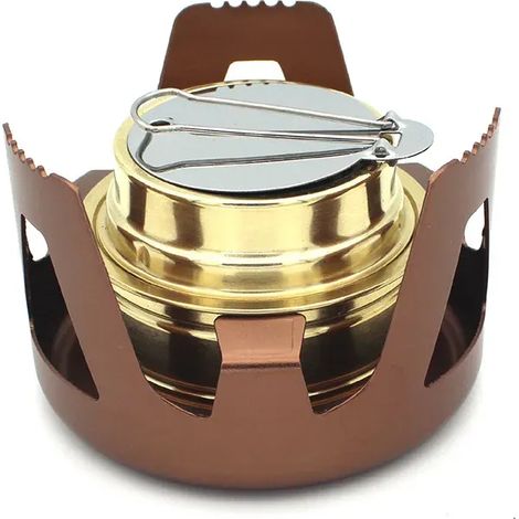 Réchaud à alcool de camping, réchaud à alcool liquide ou solide avec sac, réchaud de cuisine portable (1/5)