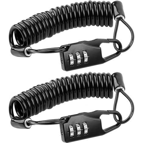Cable Antivol, Cadenas Cable 2 Pièces avec Câble de 100 cm, Cadenas à Combinaison à 3 Chiffres avec Support, Niveau de Sécurité Élevé, Idéal pour Vélo, Trottinette et Moto (1/4)