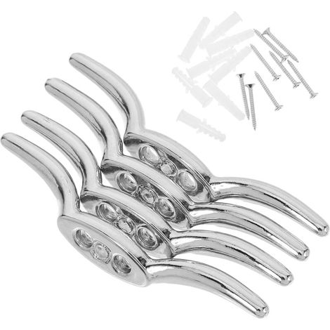 Lot de 4 taquets pour Cordons de Stores : Crochets de sécurité pour Cordons de Stores, taquets en Alliage de Zinc pour fenêtres, Enrouleur de Corde pour Rideaux de Bureau et de Maison (1/4)