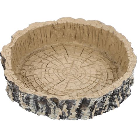 Realistic-looking resin water bowl and feeder for reptiles, food bowl for turtles and lizards, pet cage (1/5)