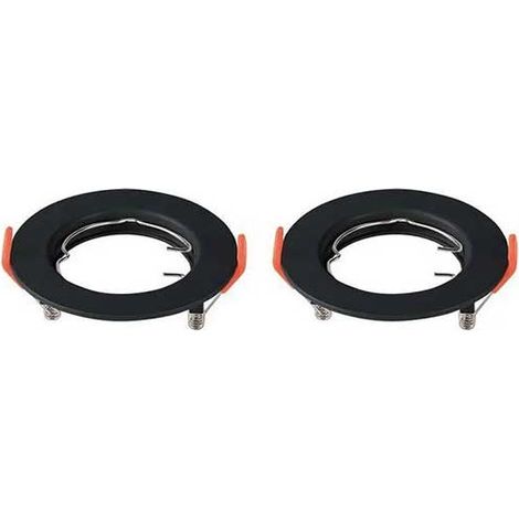 V-TAC VT-929 Portafaretto da incasso rotondo policarbonato nero box 2pcs per lampadine GU10-GU5.3 - sku 6641