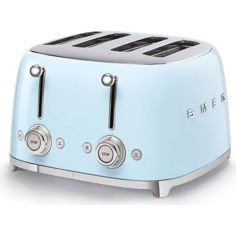 TOSTADOR SMEG TSF03PBEU AZUL PASTEL, 4x4, 6 NIVELES TOSTADO, 2000W. (1/5)
